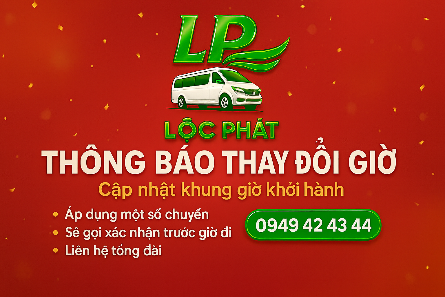 Thông báo thay đổi giờ chạy theo mùa mưa